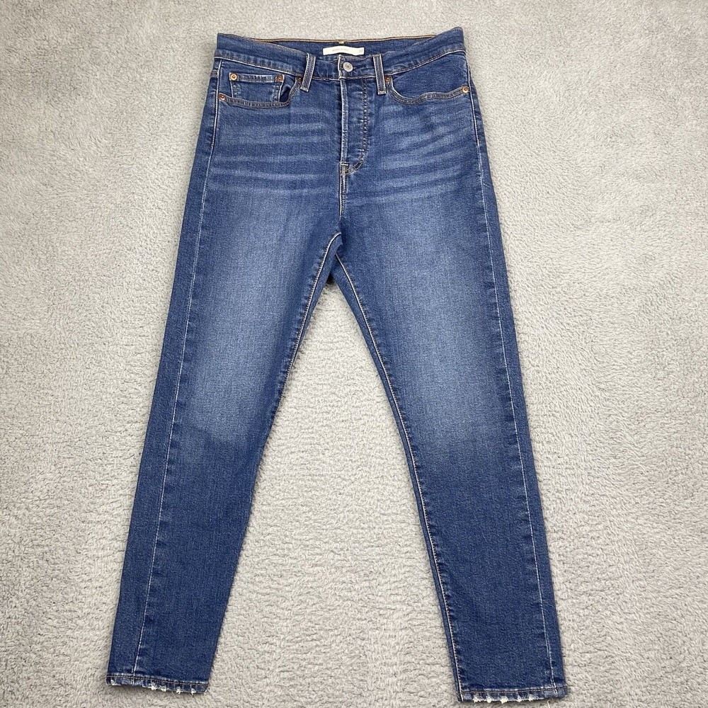 Levi's Wedgie Pants Women 30 Blue High Rise Skinny Legs Casual Hidden Button Fly